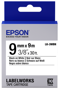 Etykiety Standard LK-3WBN Standard Czarny na Białym 9mm (9m)