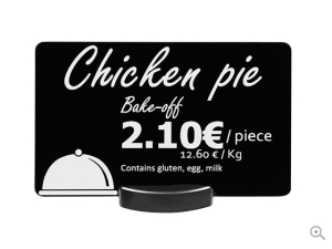 Karty czarne PVC cenówki do kontaktu z żywnością